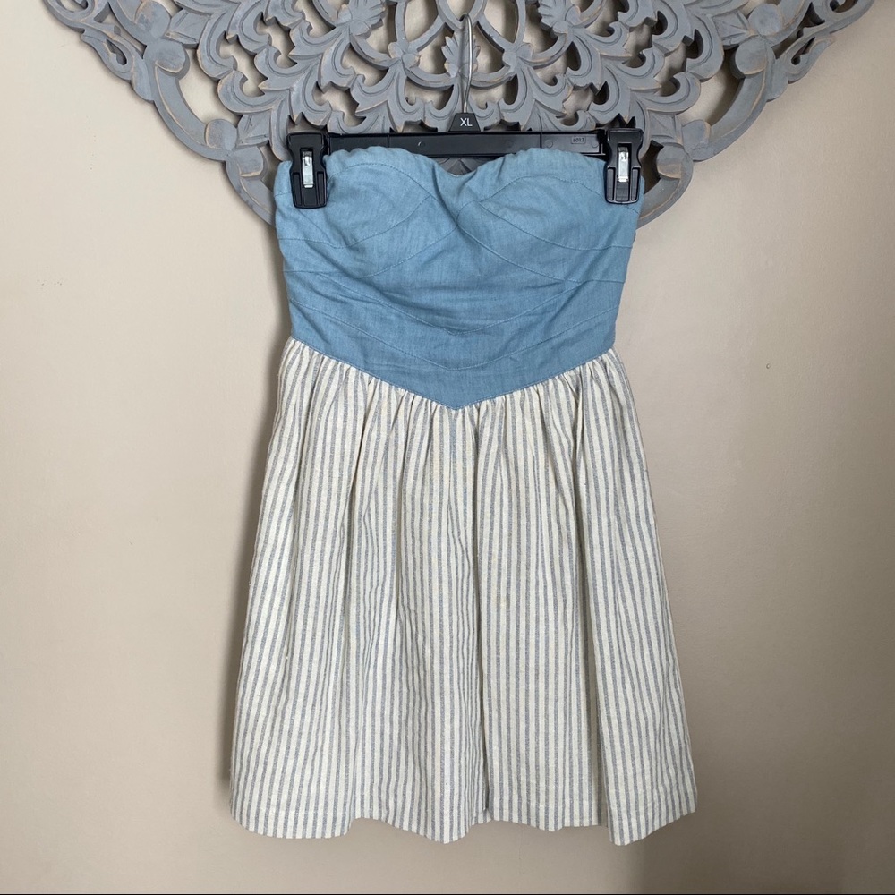 strapless dress with zipper back